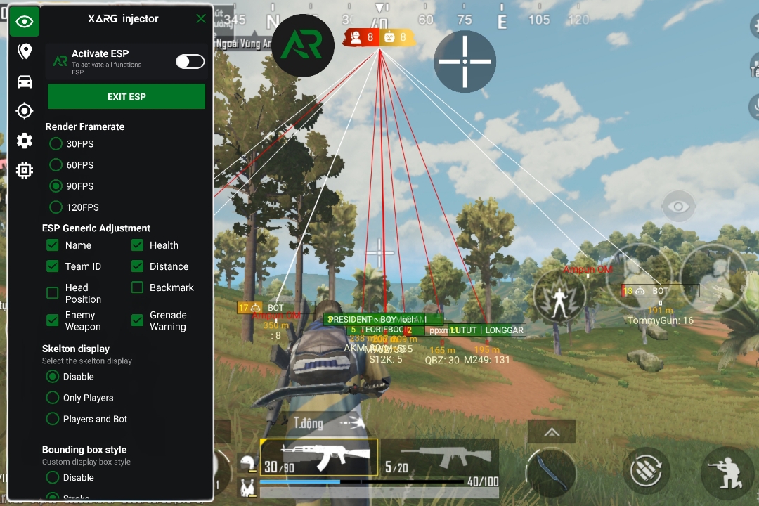 XARG ESP - PUBG MOBILE ANDROID (AN TOÀN - CHỨC NĂNG CỰC BÁ)
